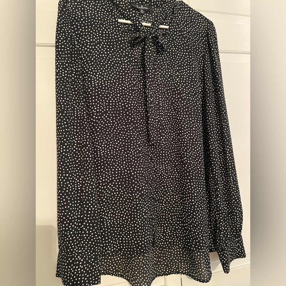 Lulu’s necktie polka dot blouse